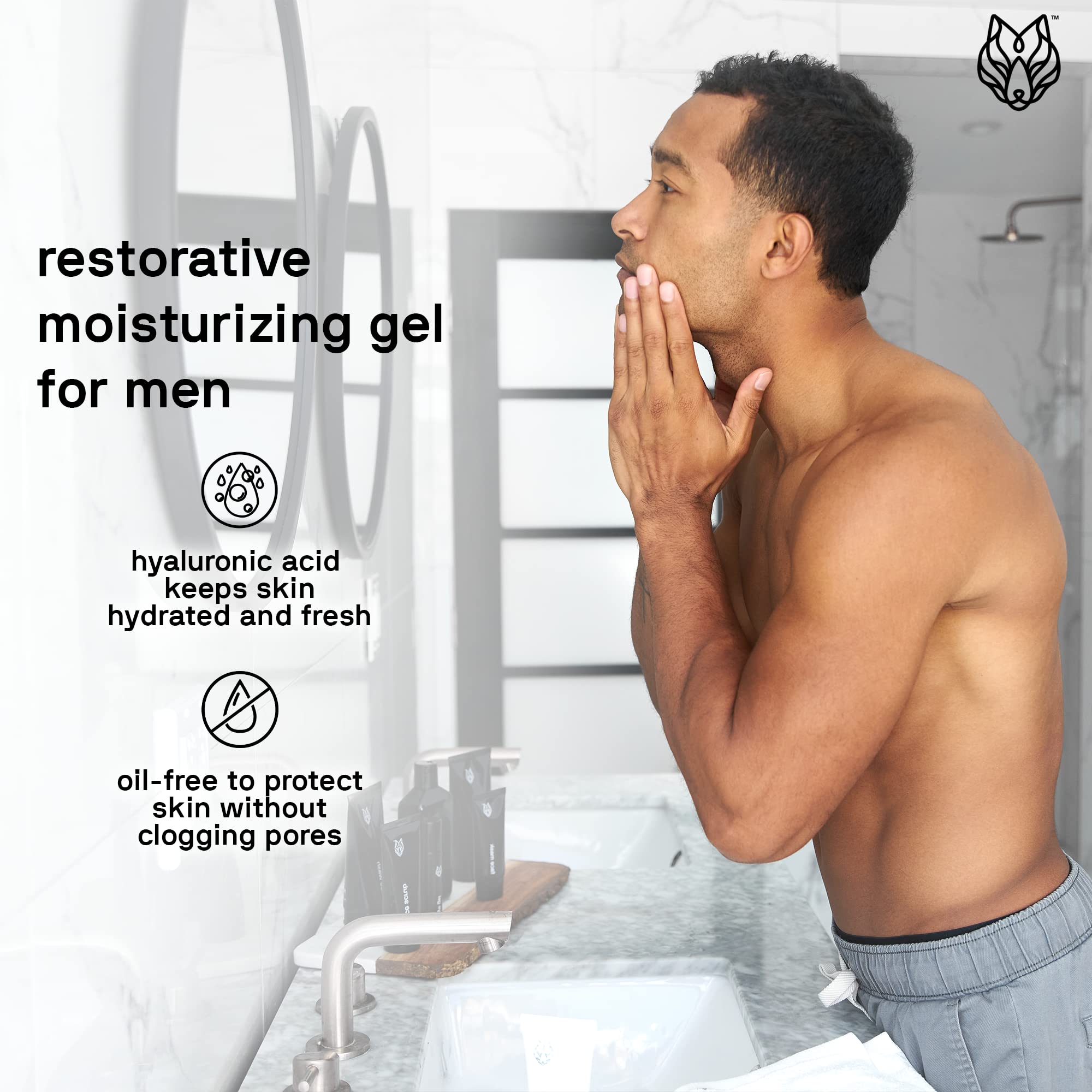 Black Wolf hyaluronic acid gel application delivering lasting hydration