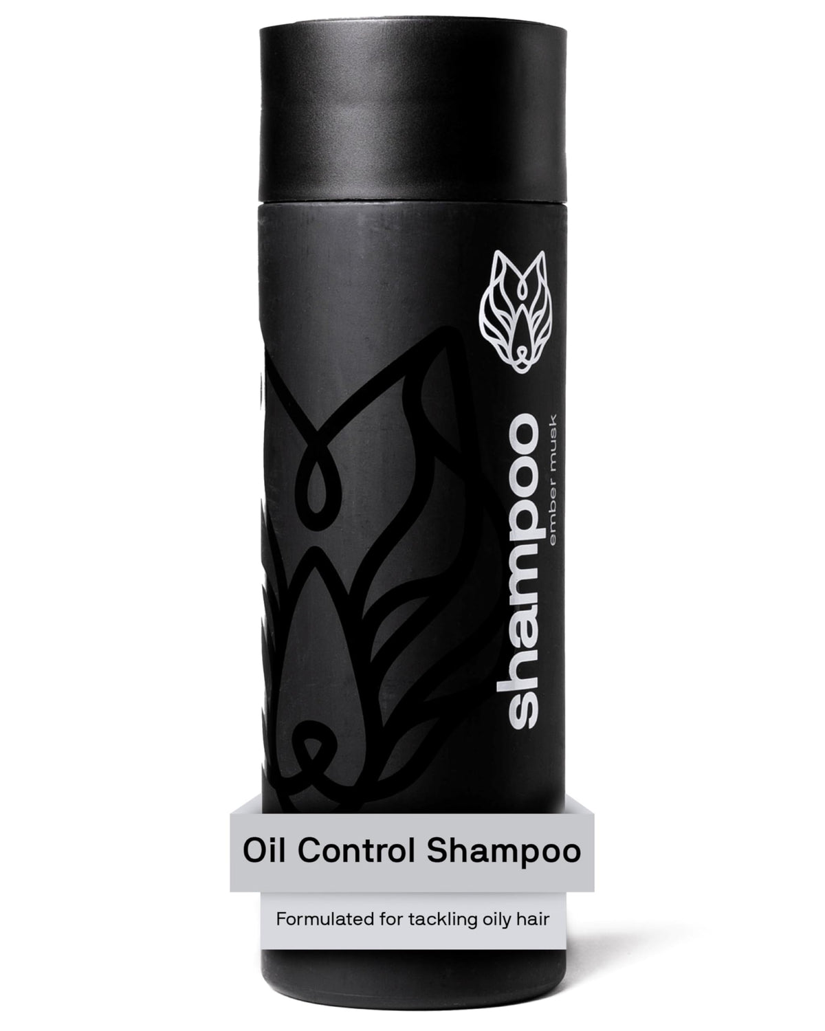 Black Wolf oil-control shampoo bottle for daily use and oil-free feel.