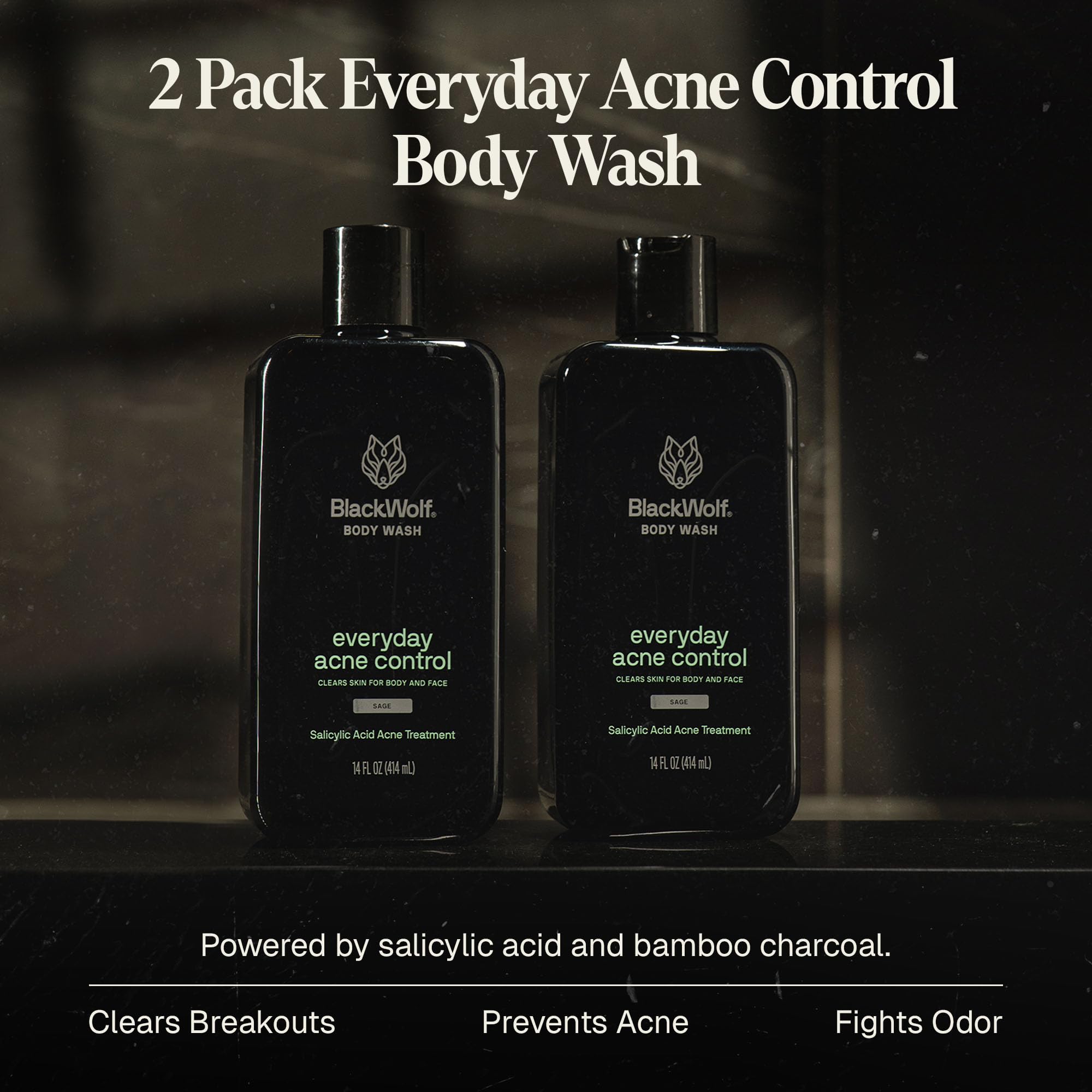 Lathering with Black Wolf charcoal body wash shows cleansing action