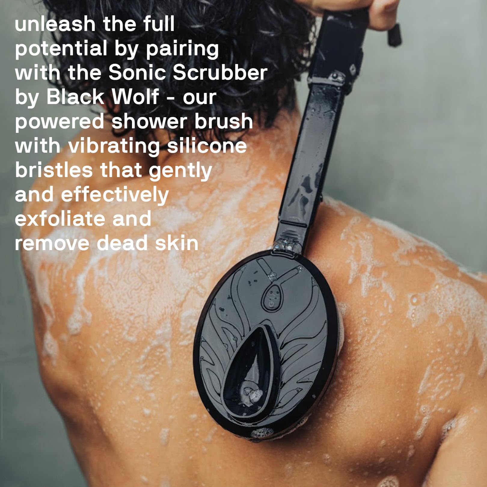 Black Wolf sandalwood scent for a masculine shower aroma.