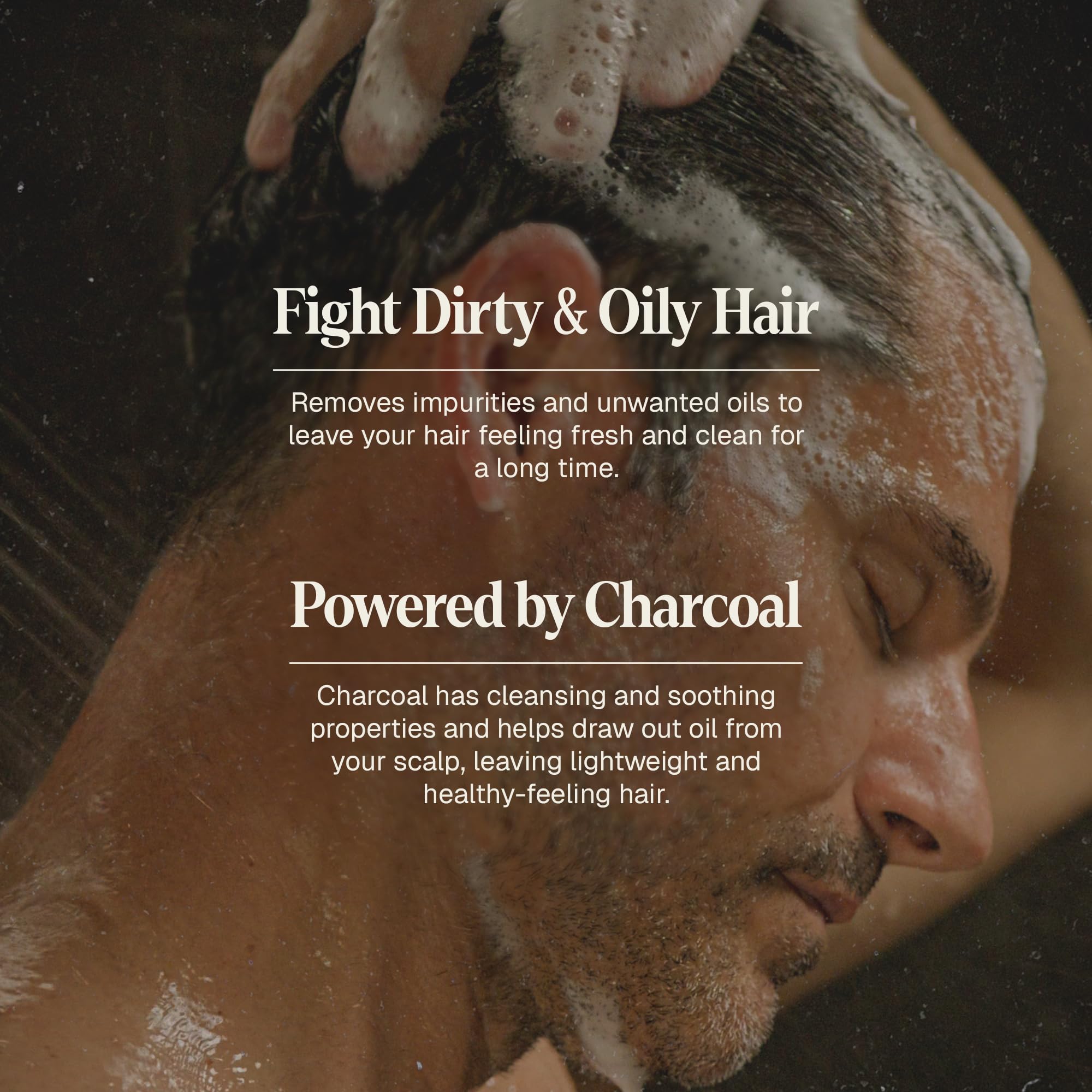 Black Wolf shampoo lathers with a rich foam for thorough cleansing.