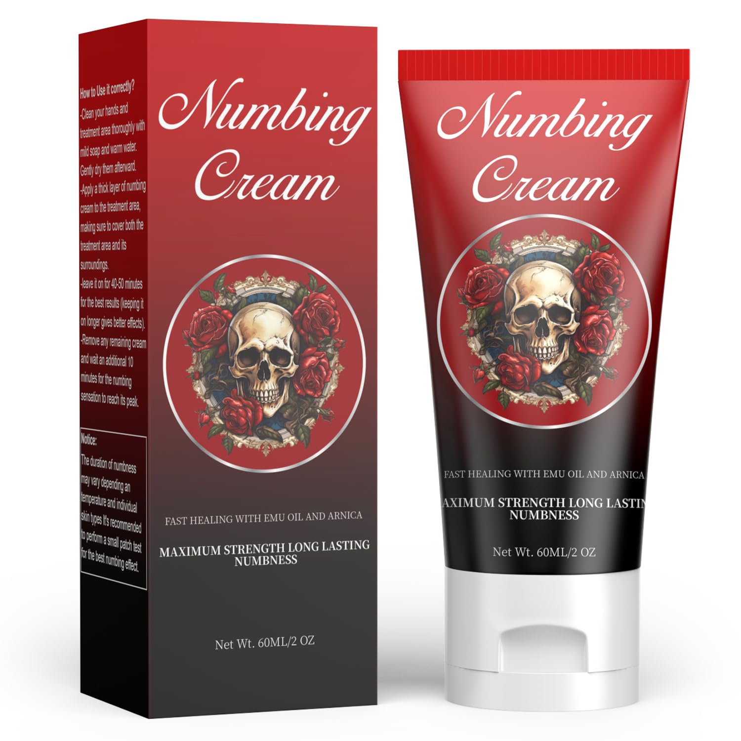 BlackCaves Numbing Cream 60ml bottle for long-lasting relief.