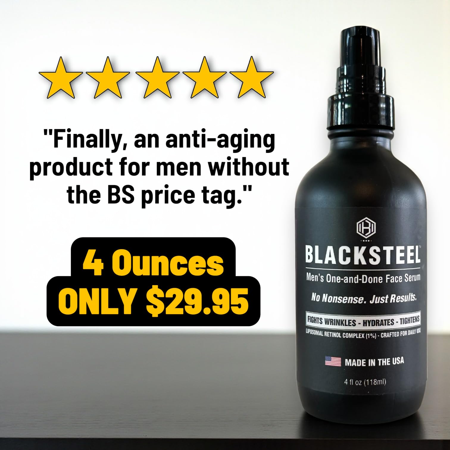BLACKSTEEL serum application routine supports a minimalist daily skincare habit