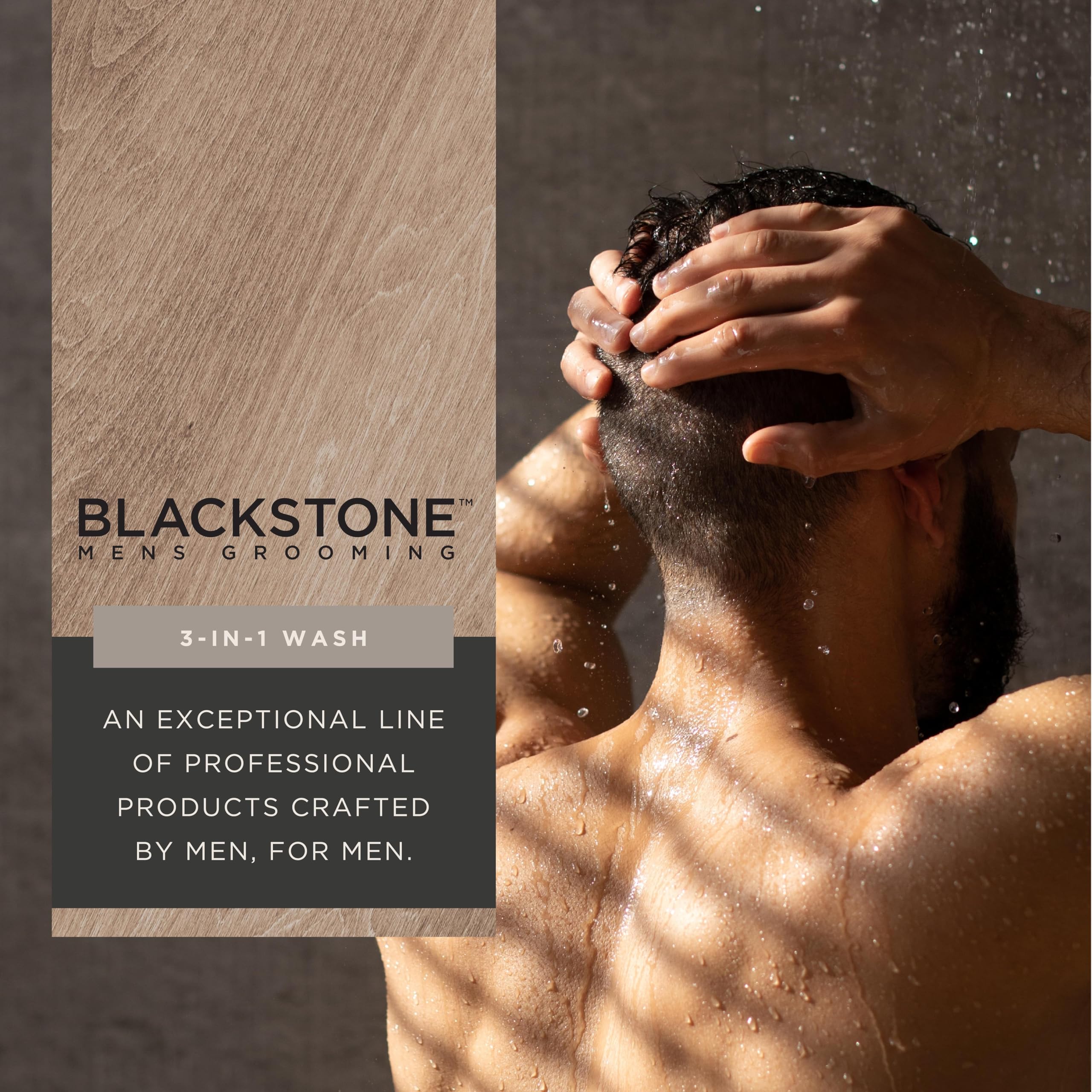 Blackstone coconut-oil rich formula highlights nourished skin and hair.
