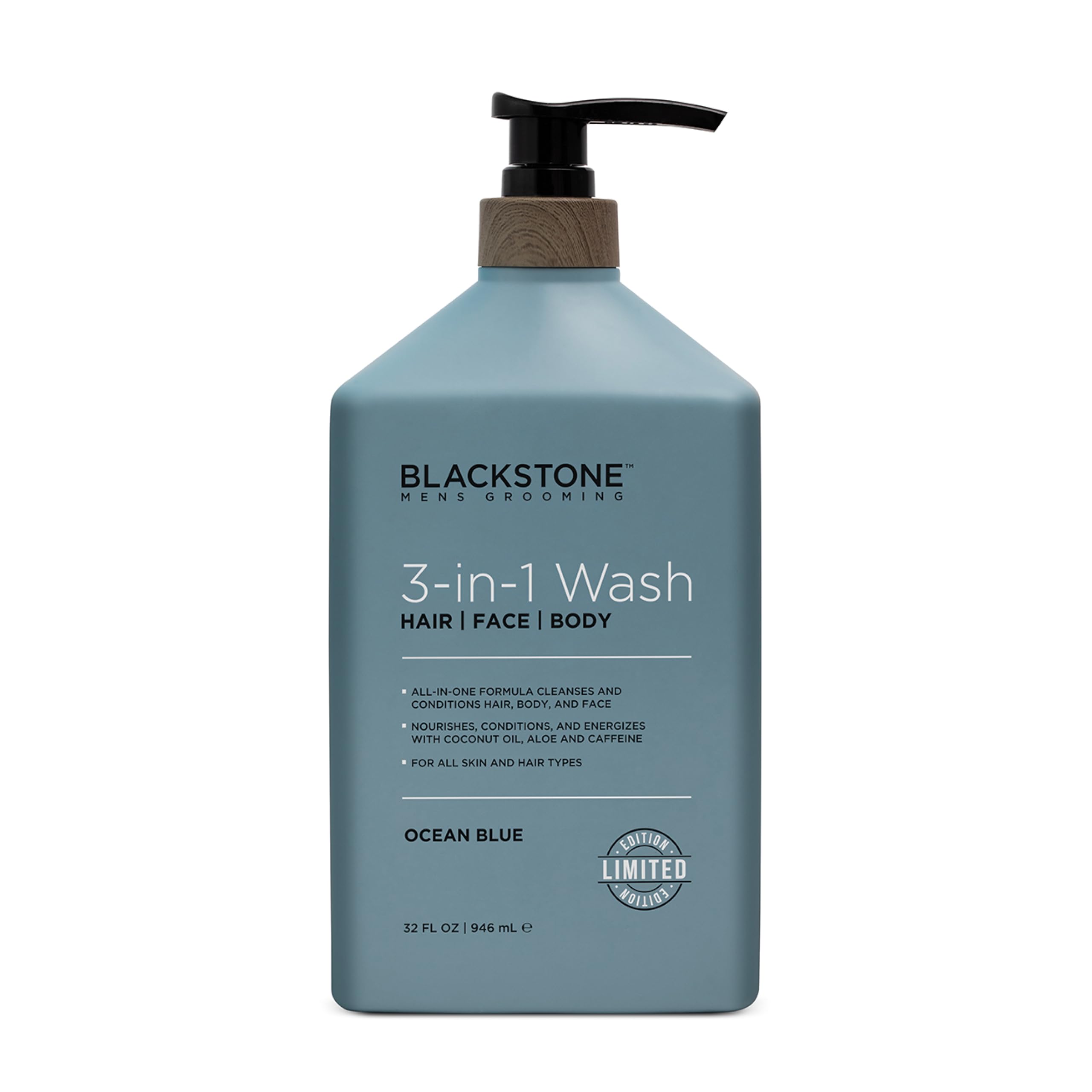 Blackstone 3-in-1 wash shown in daily routine shot suggests versatility.