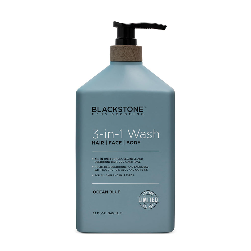 Blackstone 3-in-1 wash shown in daily routine shot suggests versatility.