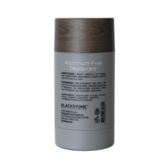 Blackstone men’s grooming deodorant sandalwood cap close-up emphasizes natural, skin-friendly care.