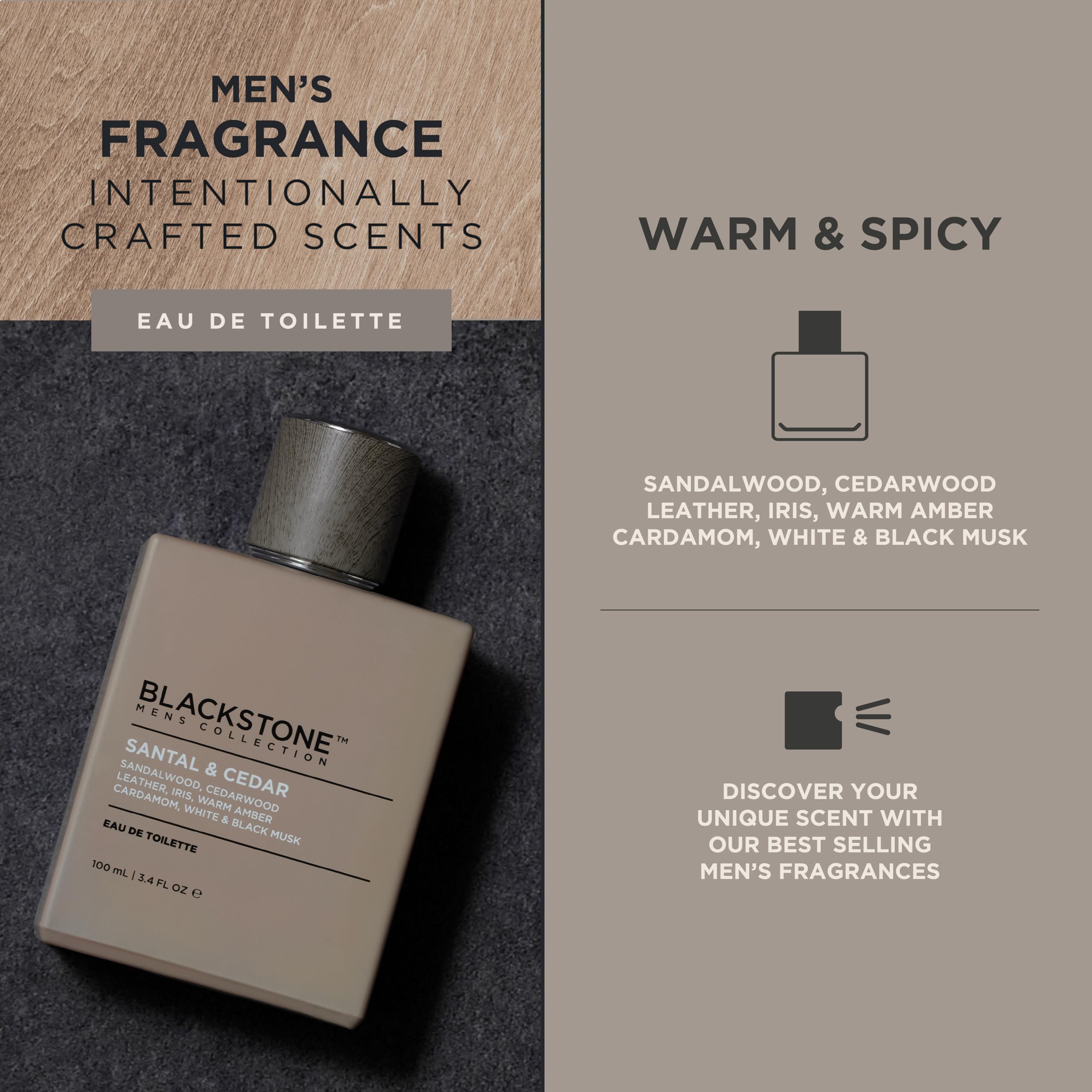 Blackstone Santal and Cedar packaging image suitable for gifting or personal upgrade.