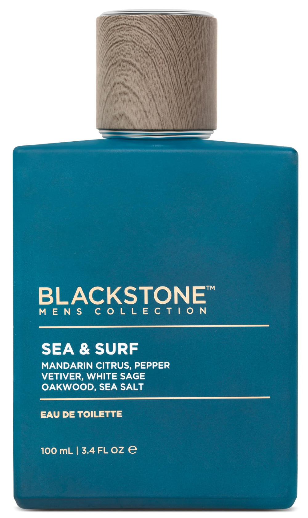 Blackstone Sea and Surf bottle front shows fresh coastal notes for daily confidence.
