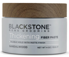 Blackstone Thickening Fiber Paste bottle shows versatile styling for volume and control.