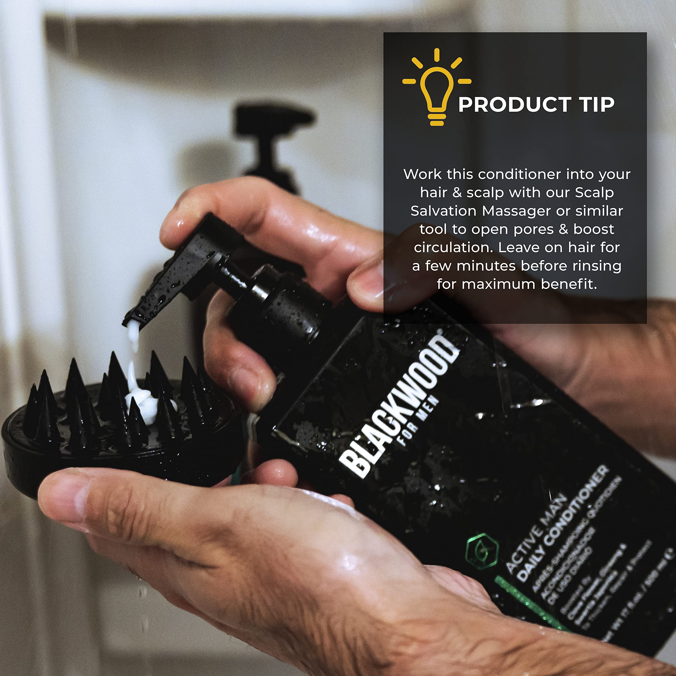 Swertia Japonica and natural extracts visible in Blackwood For Men conditioner