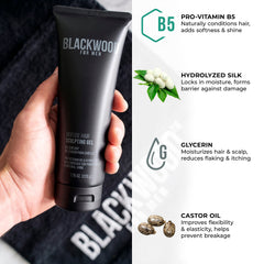 Ingredients close-up emphasizing Botanical Boost and Pro-Vitamin B5 benefits.