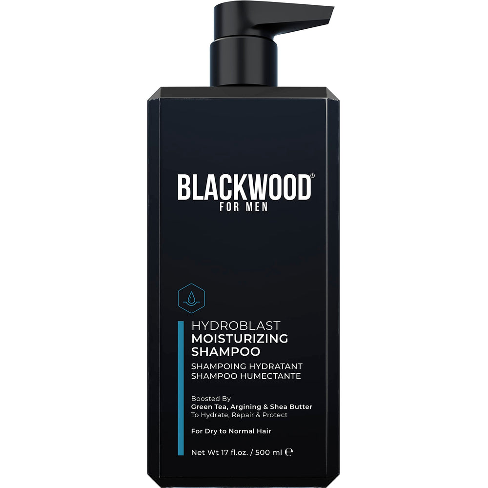 Blackwood For Men Hydroblast bottle angled for a refreshing cleanse.