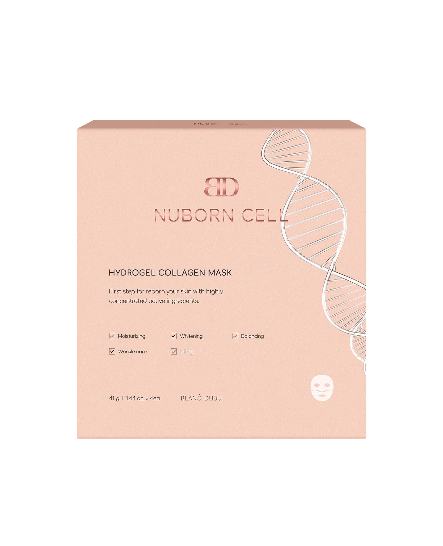 BLANC DUBU Nuborn Cell Hydrogel Mask glow result hints at brighter, glass-skin appearance