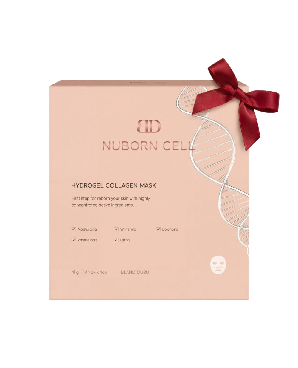 BLANC DUBU Nuborn Cell Hydrogel Mask packaging showcases eco-friendly materials for hydrated skin preparation