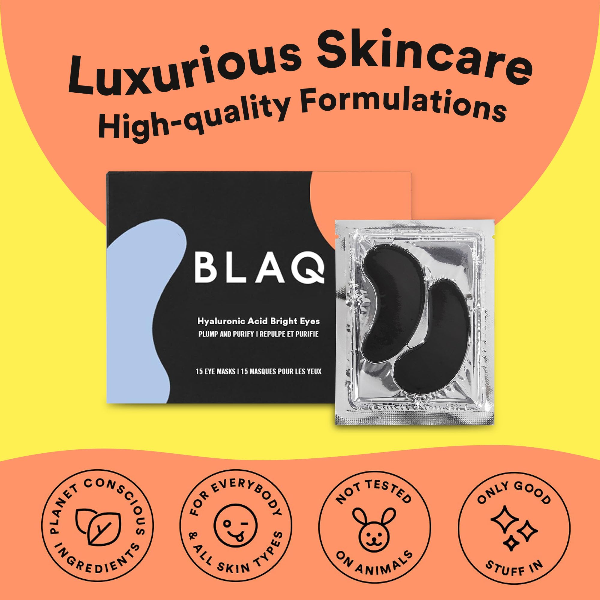 BLAQ vegan cruelty-free stamp indicating ethical skincare