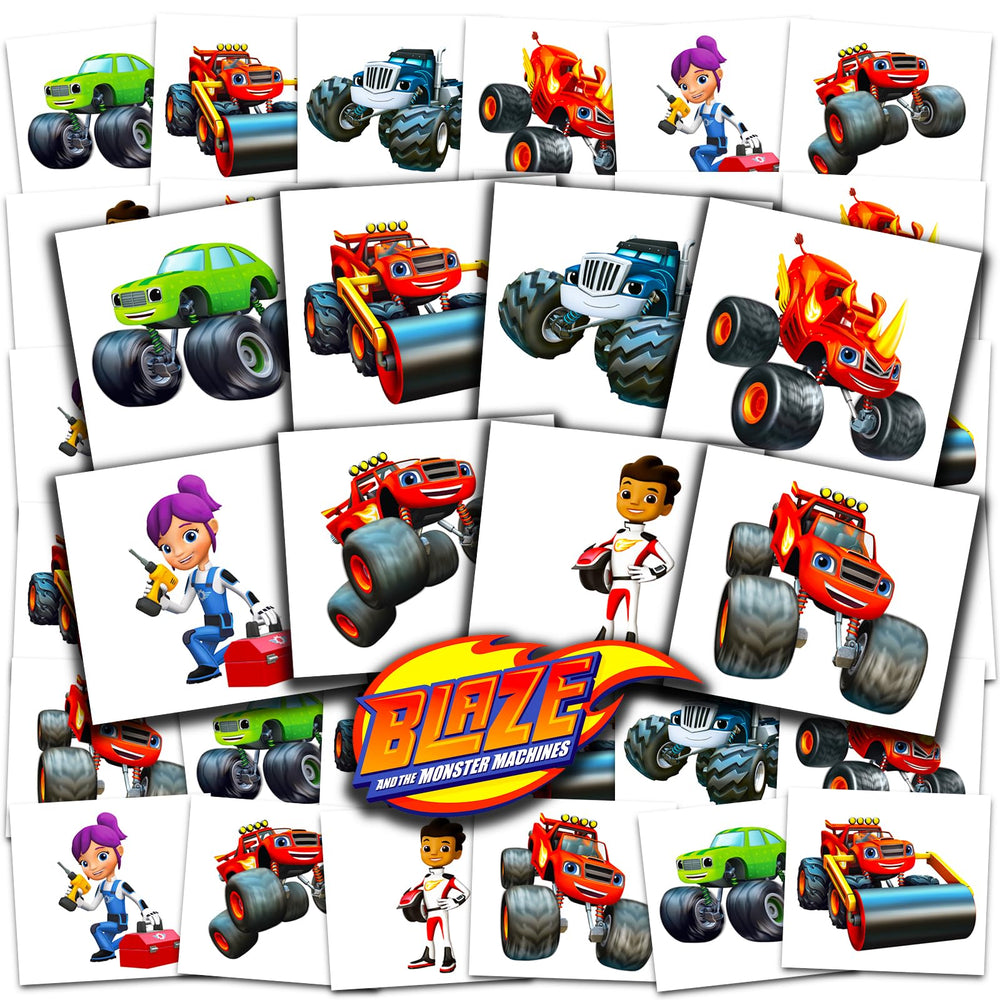 Blaze Monster Machines tattoos by Blaze; 72 perforated designs for quick party favors.
