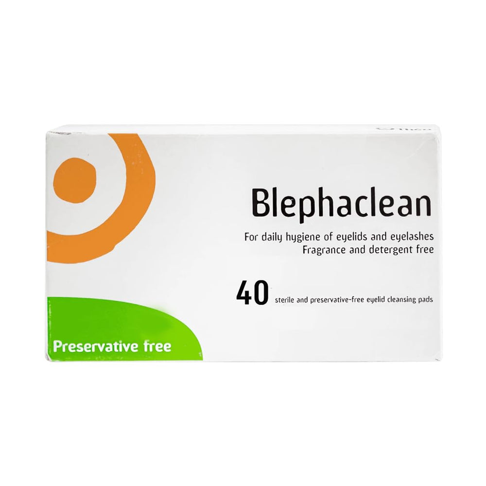Blephaclean 40 sterile eyelid wipes for sensitive skin, convenient daily eyelid hygiene.