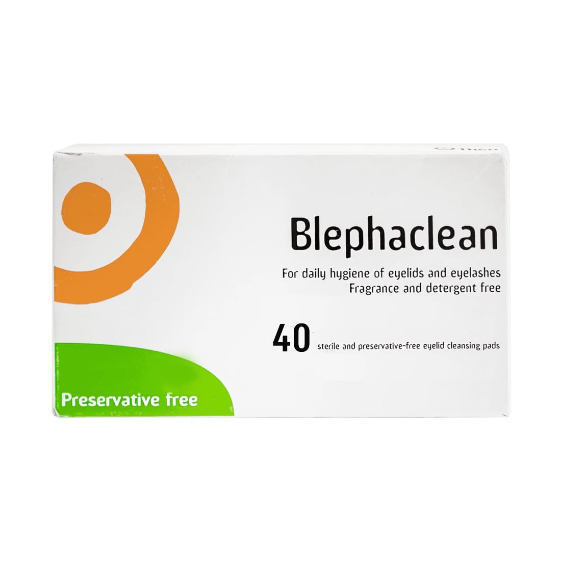 Blephaclean 40 sterile eyelid wipes for sensitive skin, convenient daily eyelid hygiene.
