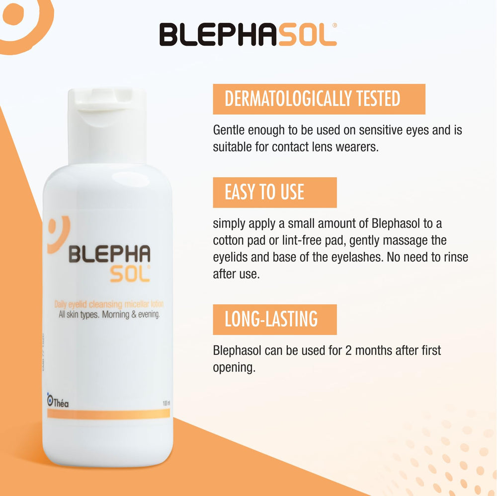 Blephasol fragrance-free formula ideal for sensitive eye areas.