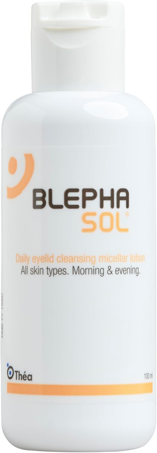 Blephasol Lotion squirt-top bottle for easy, no rinse use.
