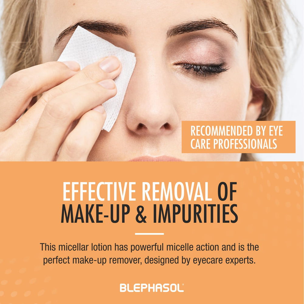 Blephasol micelle-based solution supports gentle eyelid cleansing.