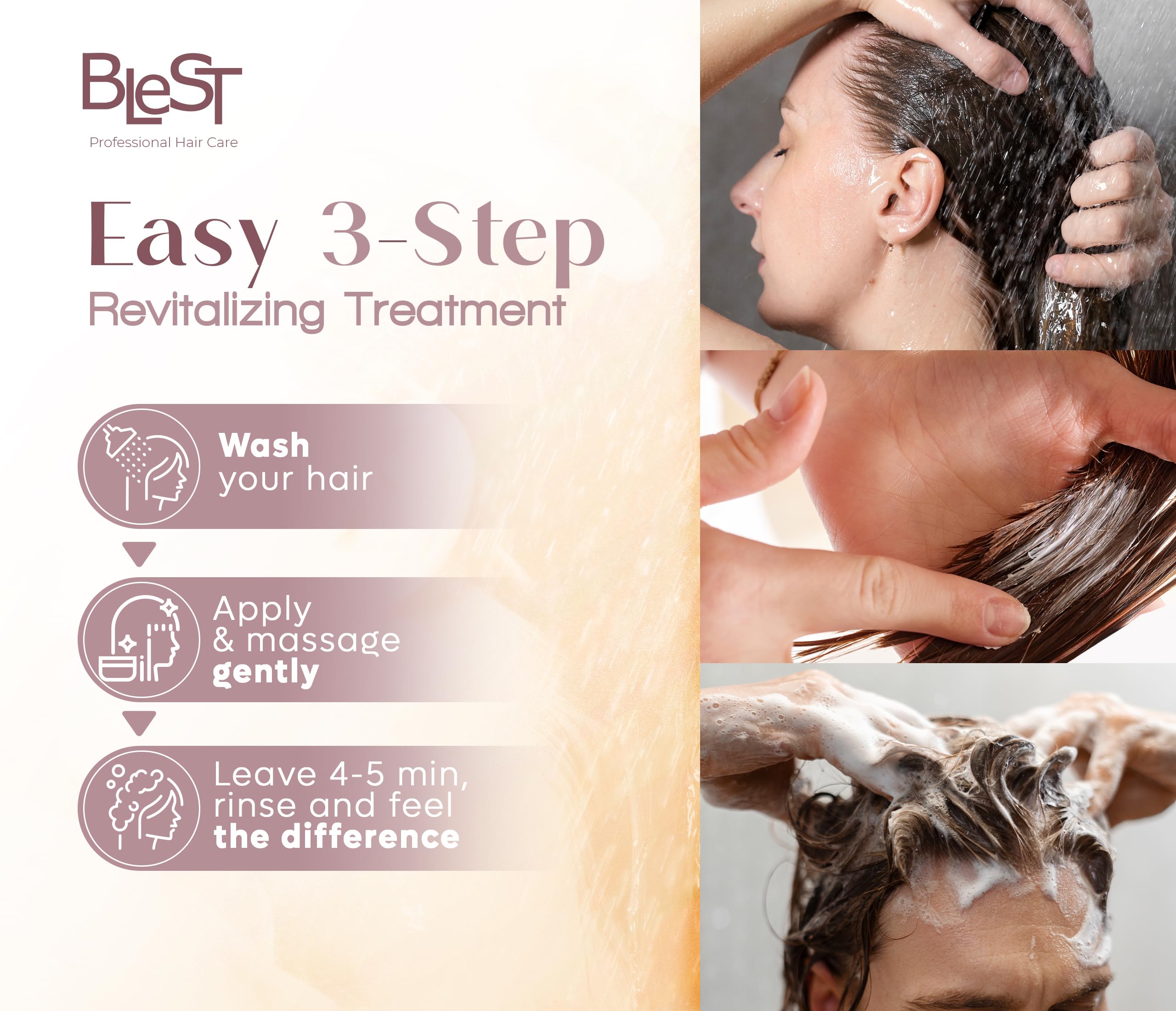 BLEST label highlights a protein and collagen complex for hair repair.