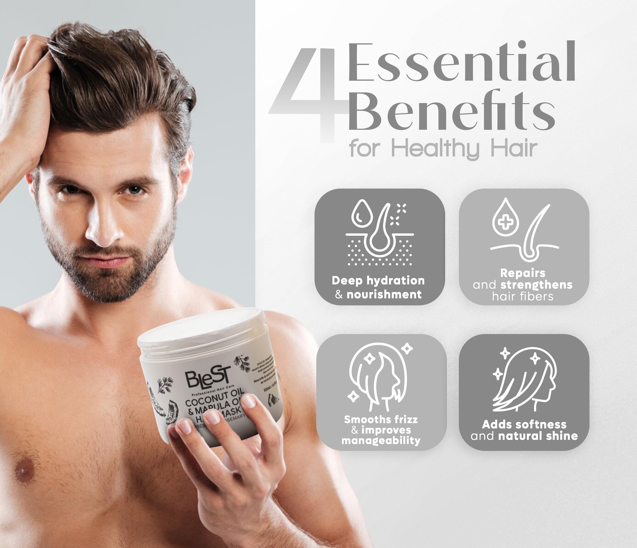 BLEST mask after use reveals softer, shinier, more manageable hair.