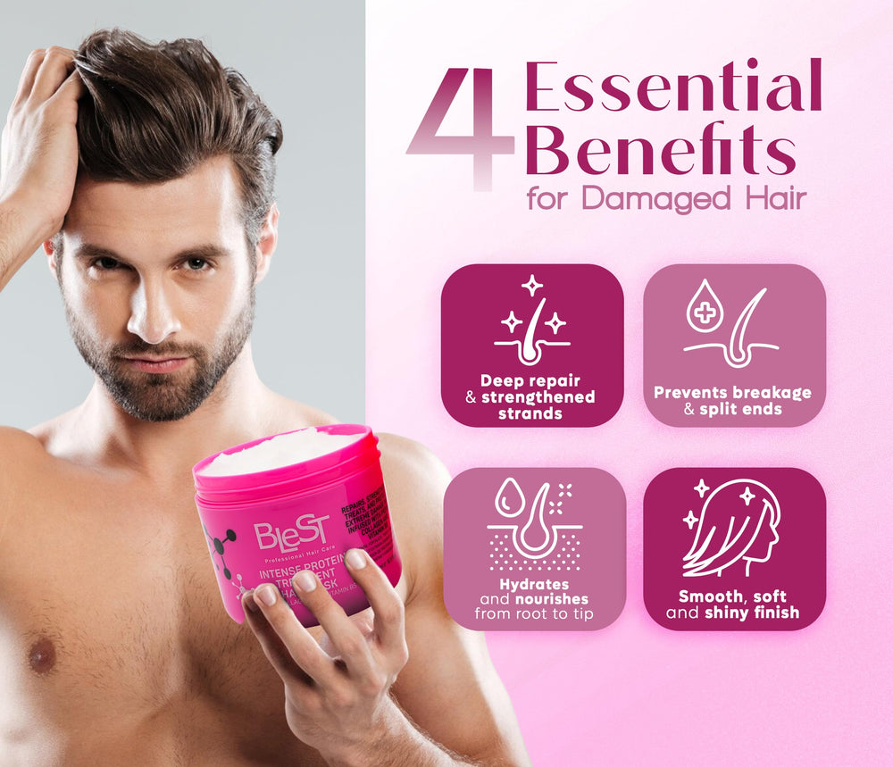 Shiny smooth hair after using BLEST PROFESSIONAL HAIR CARE MASK.