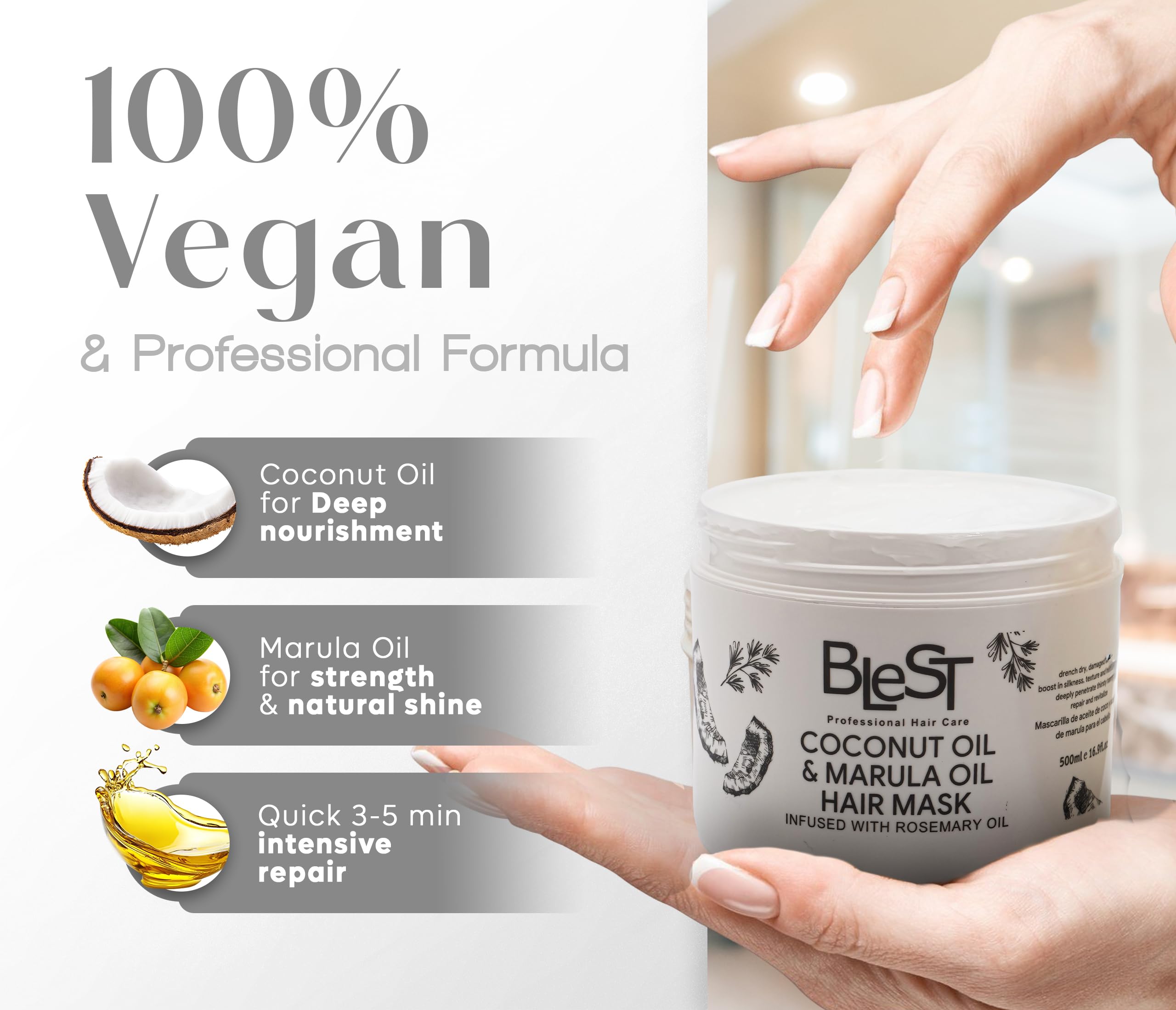 BLEST mask being applied to hair demonstrates even coverage.