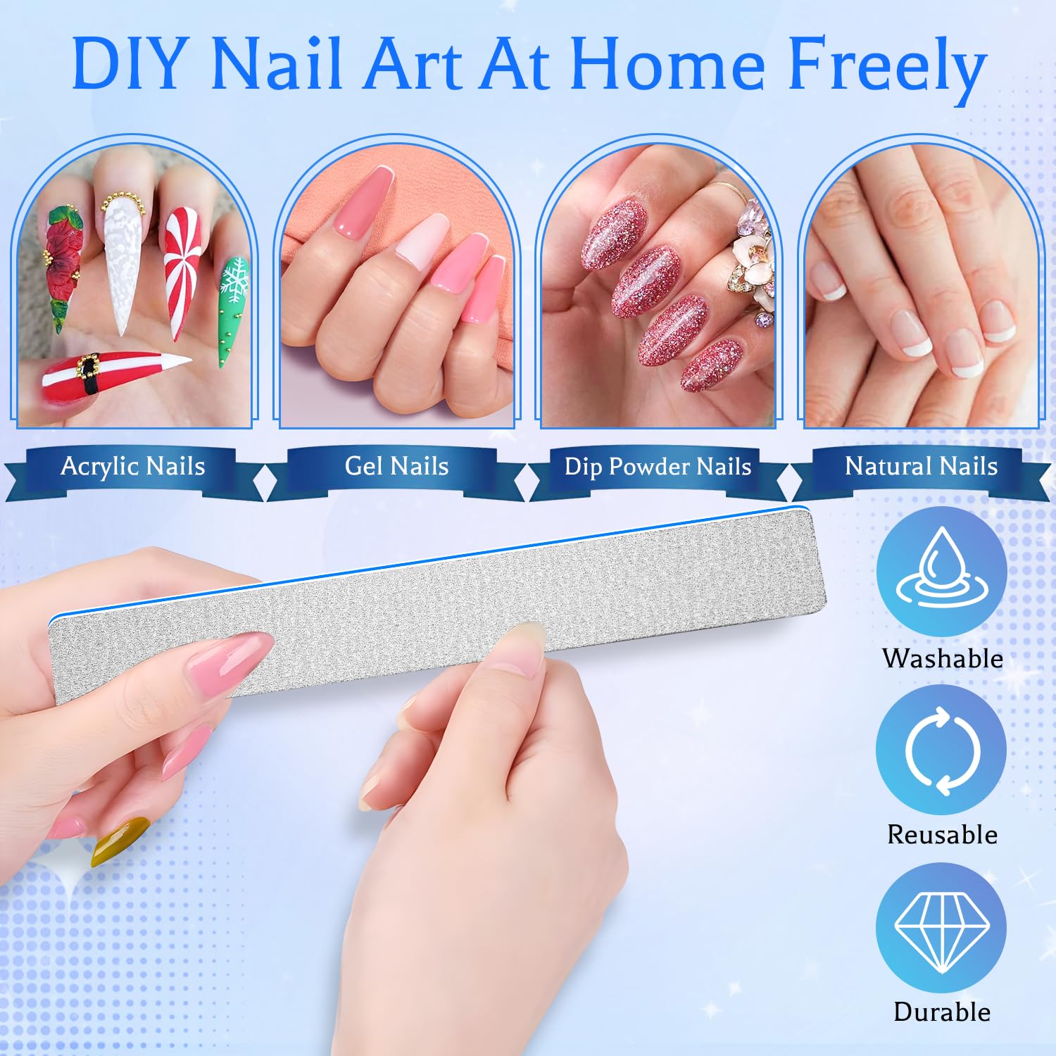 BLESWIN 25-piece nail file set ready for salon use and bulk savings.