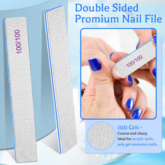 BLESWIN square double-sided nail file shown with ergonomic design for precise filing.
