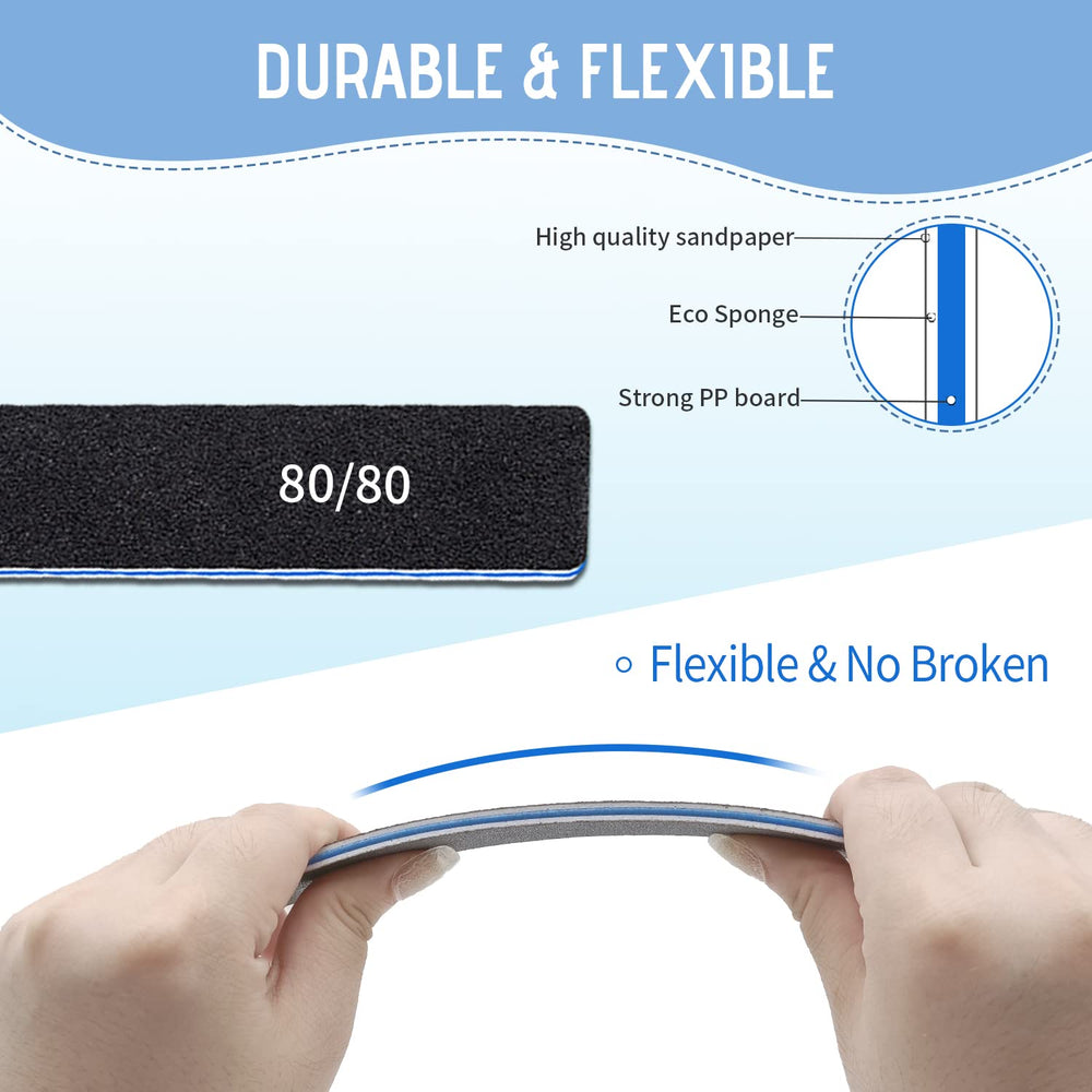 Compact travel-size BLESWIN nail files kit for on-the-go manicures.