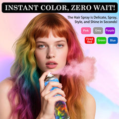 BliBling blue hair color spray adds bold blue tones to hair.
