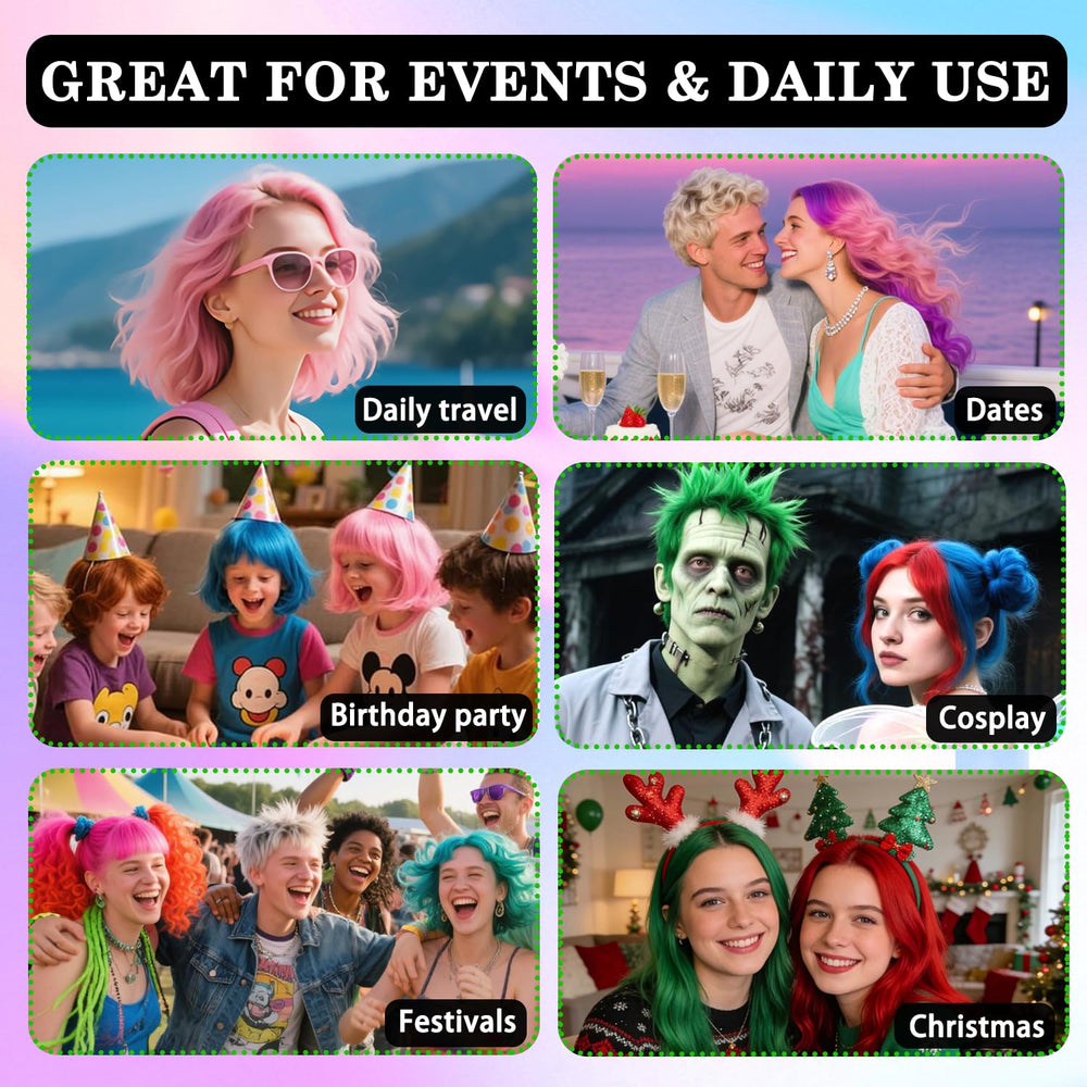 BliBling cosplay-ready hair color spray look for costumes.