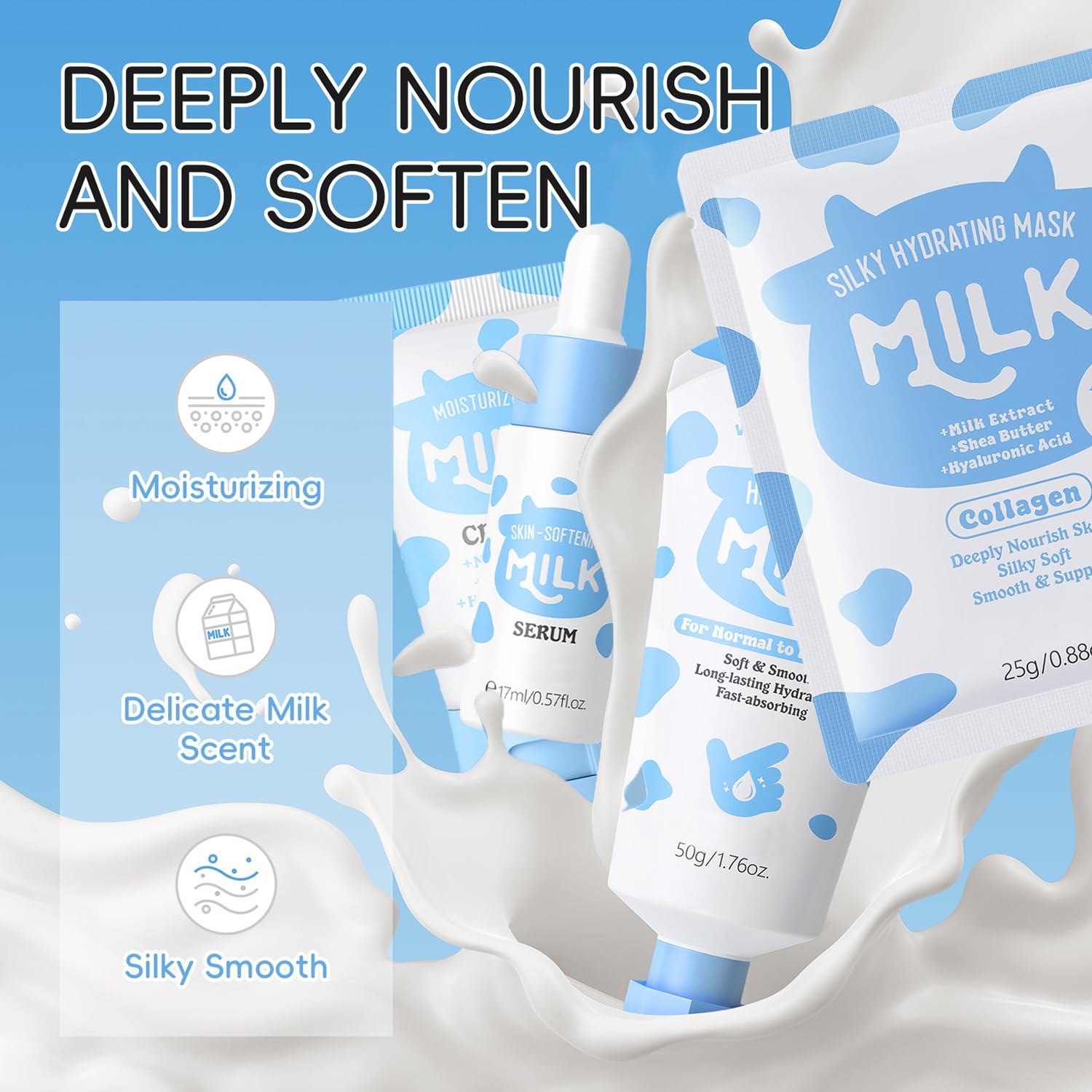 BliBling Milk Skincare Set eye cream for brightening under eyes.