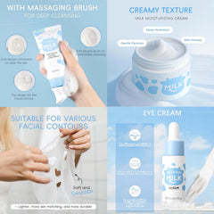 BliBling Milk Skincare Set hydrating cream for lasting moisture.