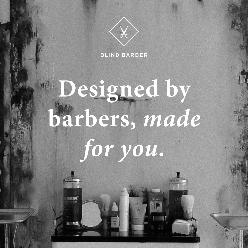 Blind Barber Community branding image highlights premium grooming experience