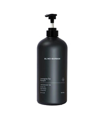 Blind Barber Lemongrass Tea Shampoo bottle front showcases brand and fresh scent.
