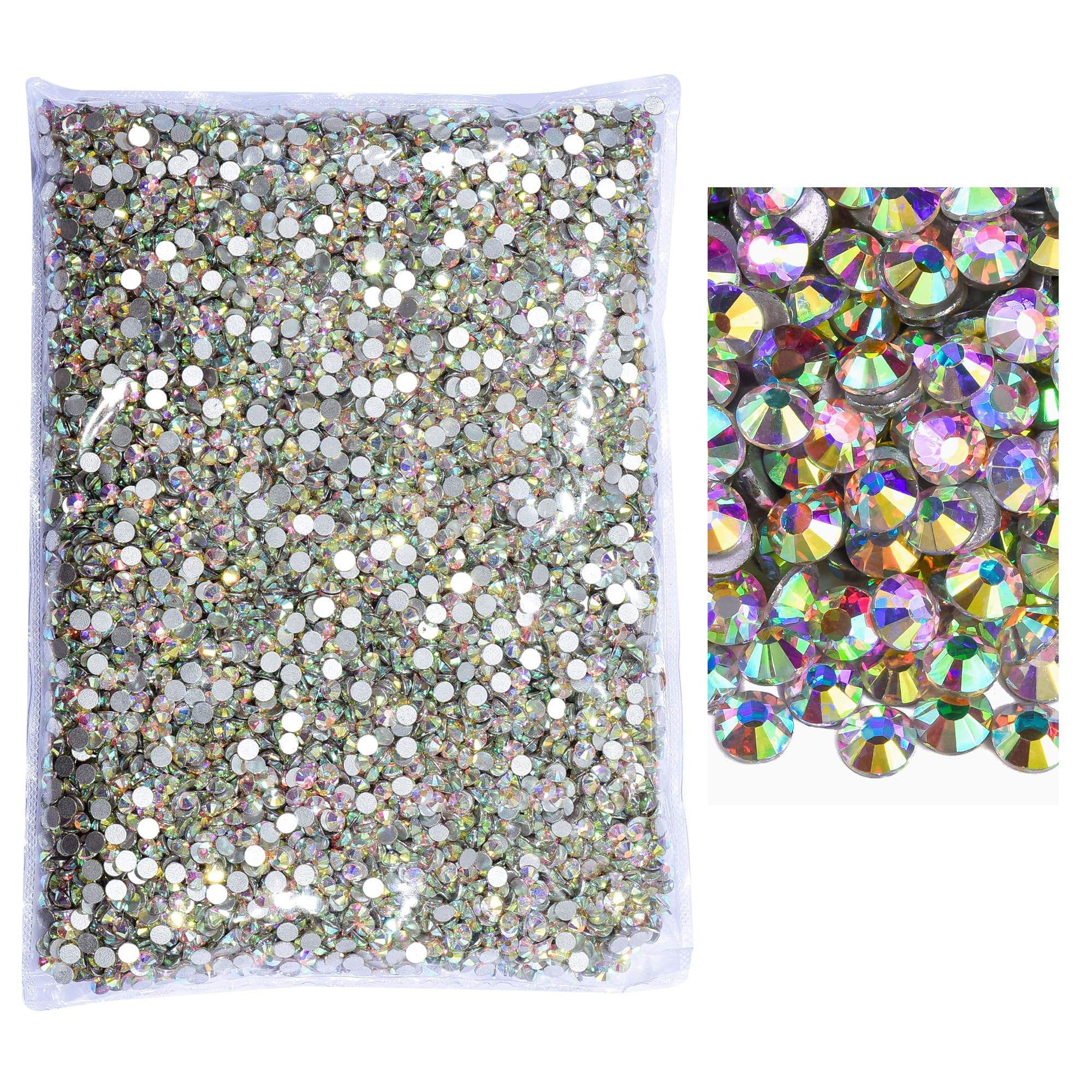BLINGINBOX flatback rhinestones in Crystal AB for crafts and nail art.