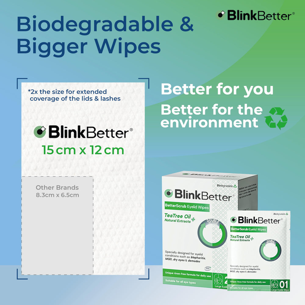 BlinkBetter Chamomile Aloe soothing formula for irritated eyes.