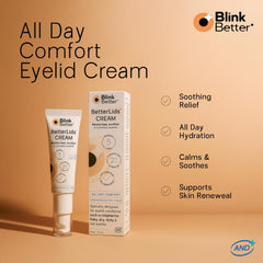 BlinkBetter Restore application close-up shows smooth glide for eyelids.