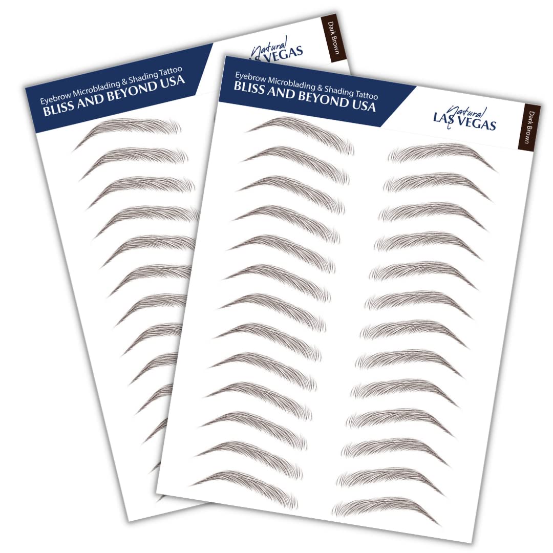 Bliss and Beyond eyebrow tattoo sheets: 24 pairs for full, natural brows