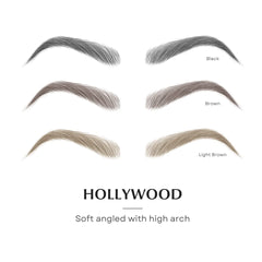 Model wearing natural-looking brows with Bliss and Beyond USA sticker set