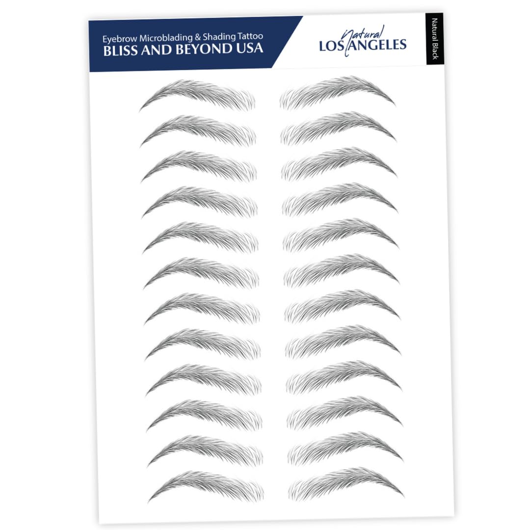 Bliss and Beyond USA waterproof eyebrow stickers showing a natural look.