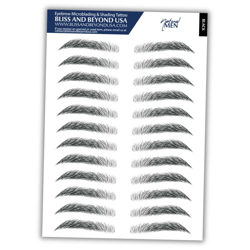 Bliss and Beyond USA waterproof eyebrow tattoo sheet for natural-looking, long-lasting brows.