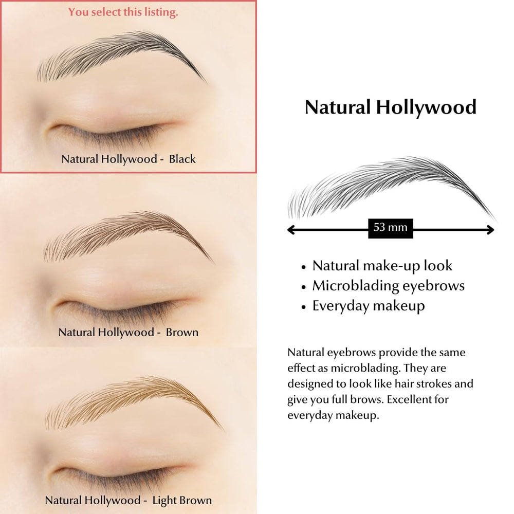 Waterproof brow tattoos survive showers and workouts.