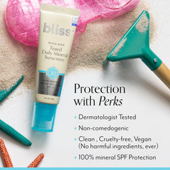 Bliss Block Star cream texture shown on fingertip.