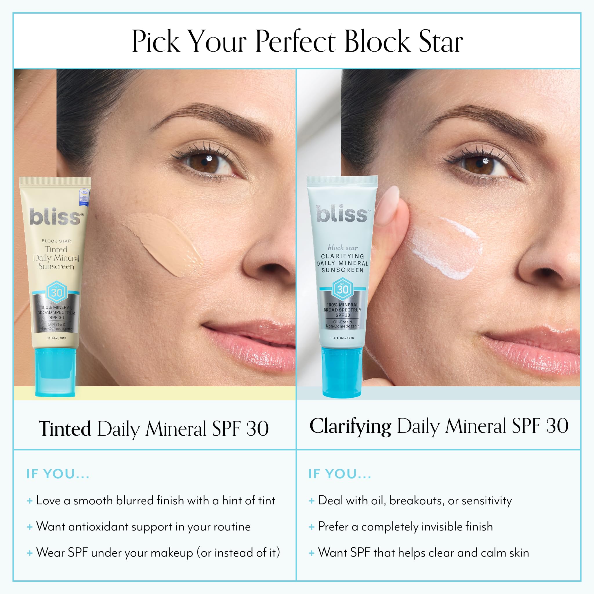 Bliss Block Star natural finish works across diverse skin tones.
