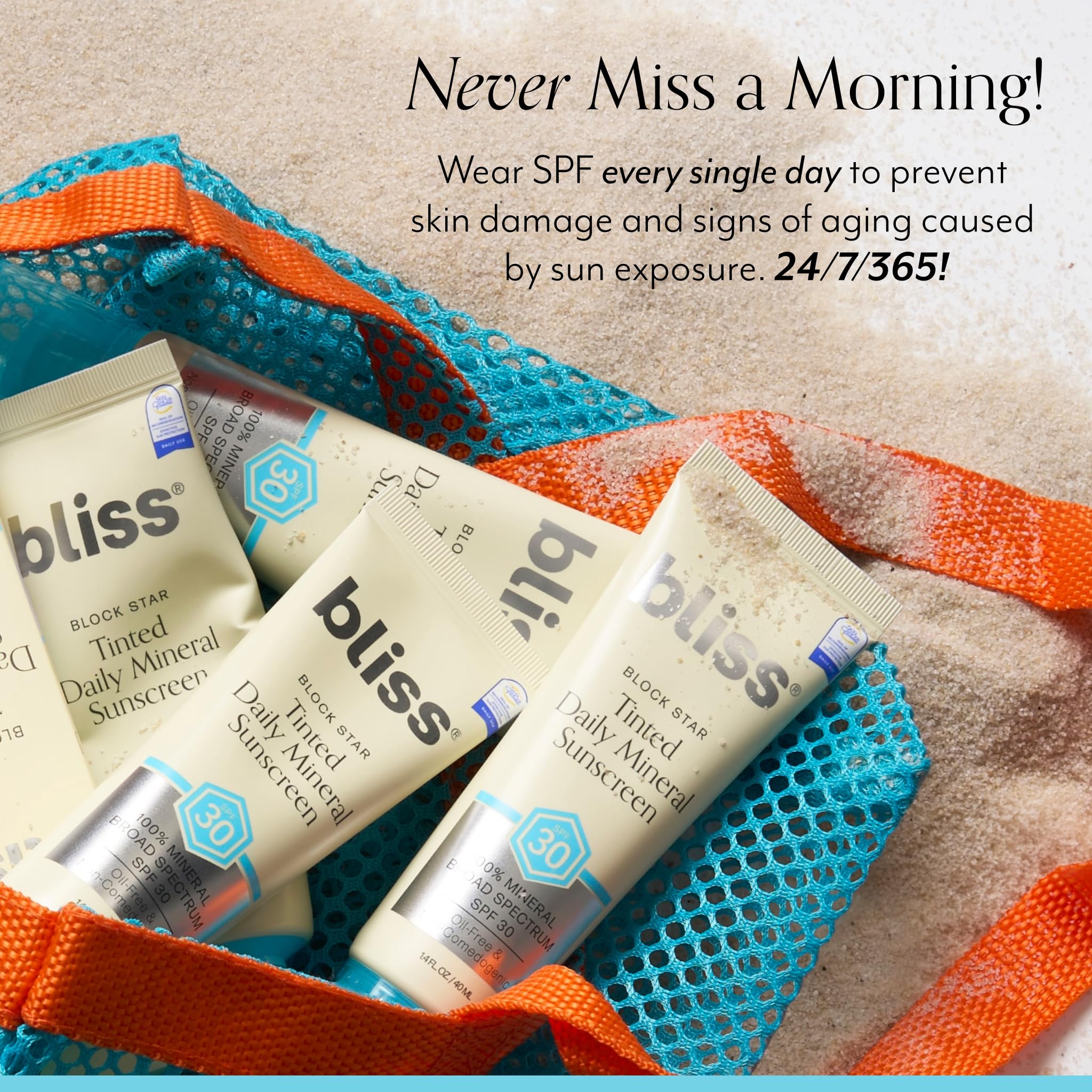Bliss Block Star packaging front highlights a 100% mineral formula.